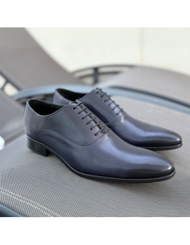 Blue leather Oxford
