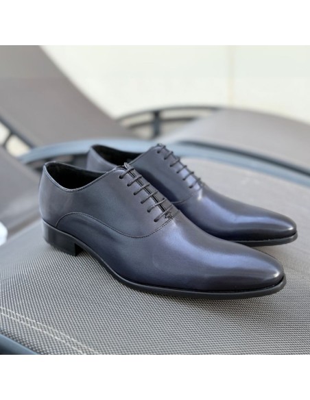 Blue leather Oxford