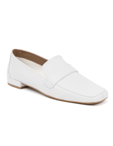 femmes mocassins de peau blanc W-GALATA-WHITE