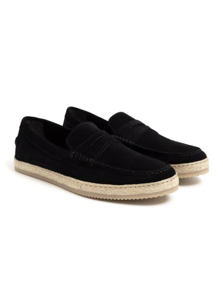 Black suede espadrille