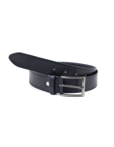 Blue leather belt