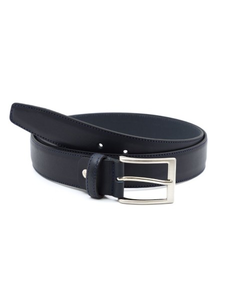 Blue leather belt