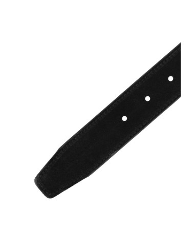 Cinturón de ante con costura color negro