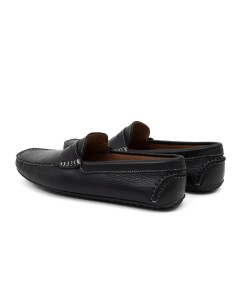 Mocassin de peau le noir BUDEMAN-NEGRO 2