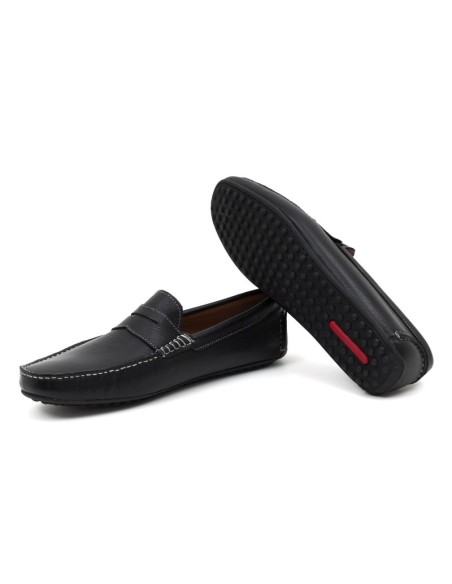 Mocassin de peau le noir BUDEMAN-NEGRO