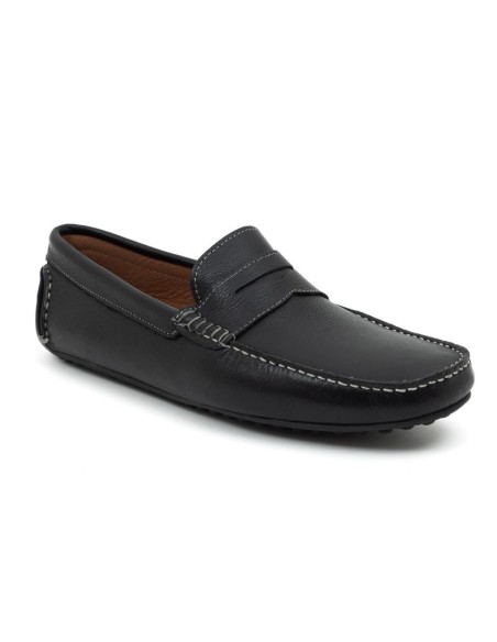 Mocassin de peau le noir BUDEMAN-NEGRO