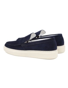 Mocasín de ante liso color azul 2