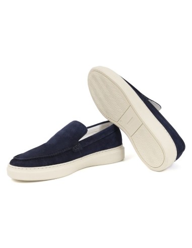 Blue suede moccasin
