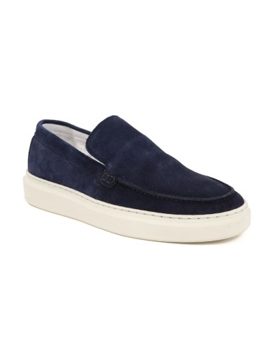 Mocasín de ante liso color azul