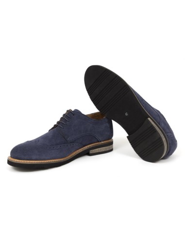 Blue suede derby