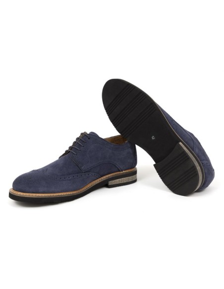 Blue suede derby