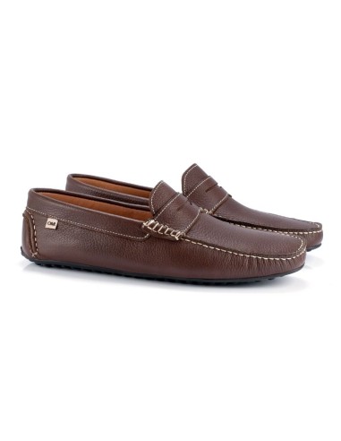 Brown leather moccasin