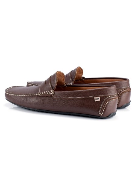 Brown leather moccasin