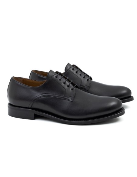 Black leather derby