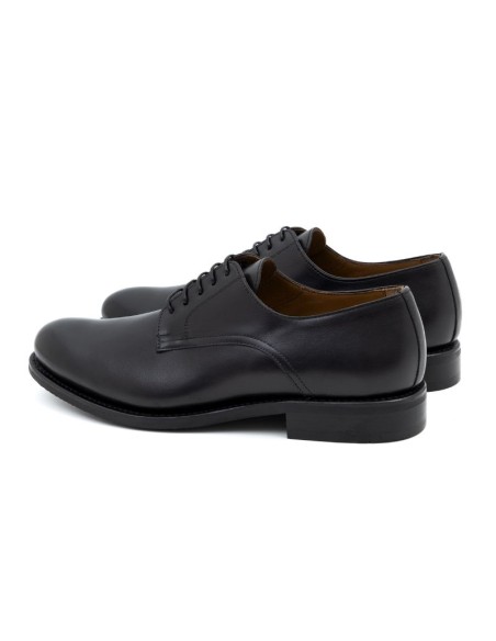 Black leather derby