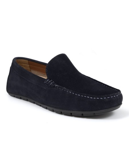 Blue suede moccasin