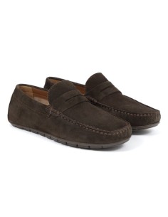Brown suede moccasin