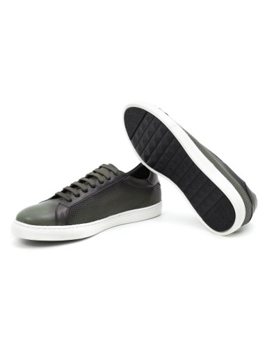 Green leather sneakers