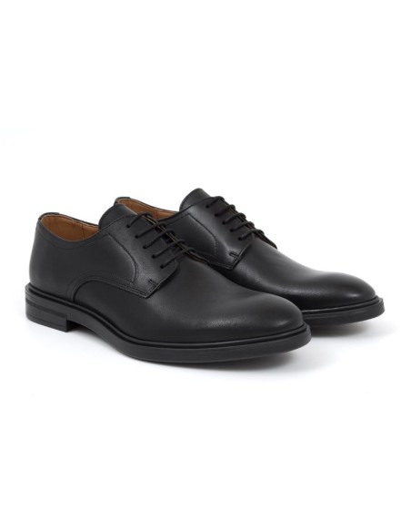 Black leather derby