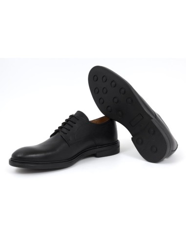 Black leather derby