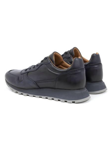 Blue leather sport shoe