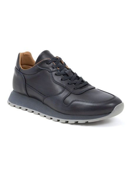 Blue leather sport shoe