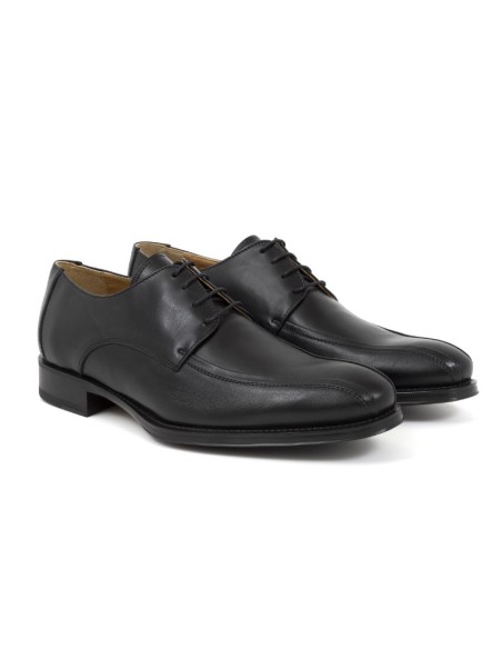 Black leather derby