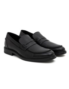 Black leather moccasin