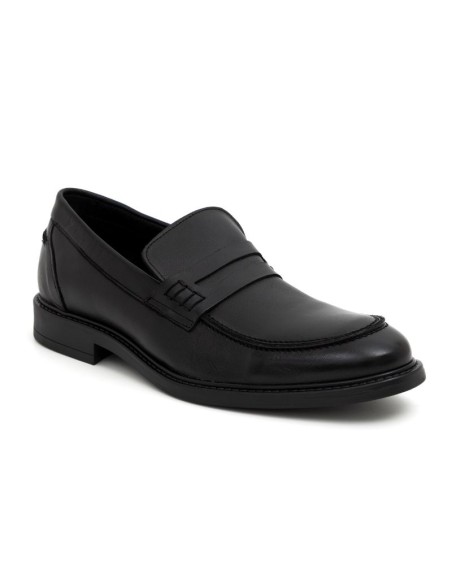Black leather moccasin