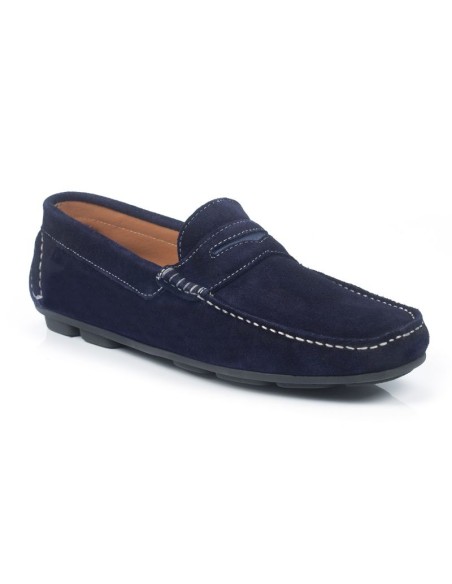 Mocassin suède bleu SAKAMEN-NAVY