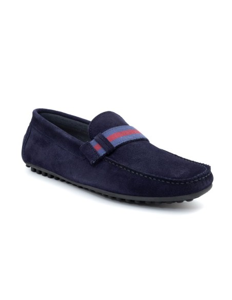Blue suede moccasin