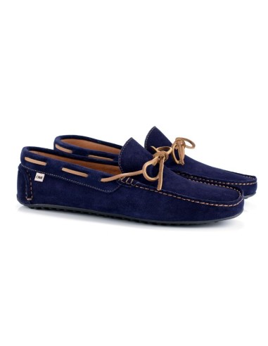 Blue suede moccasin