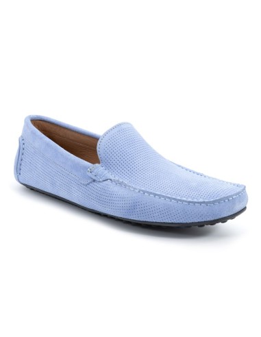 Blue suede moccasin