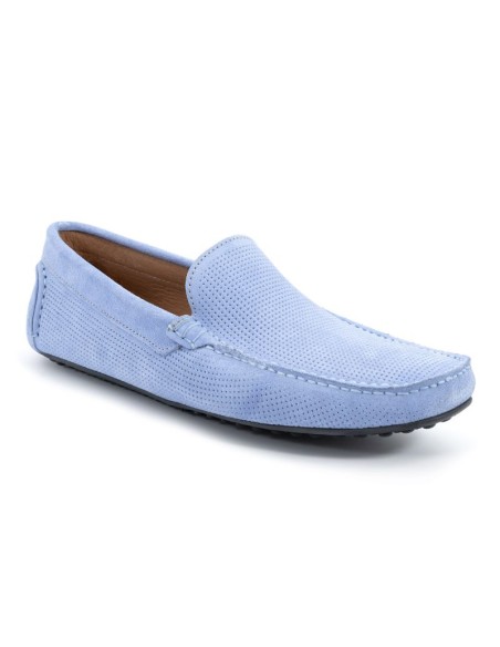 Blue suede moccasin