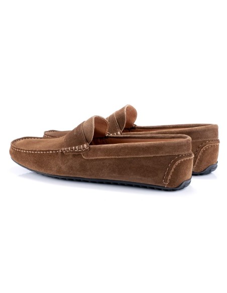 Brown suede moccasin