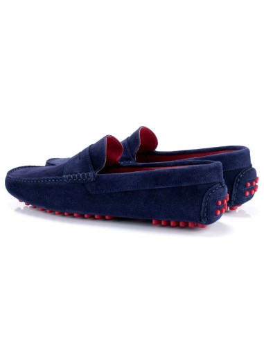 Blue suede moccasin