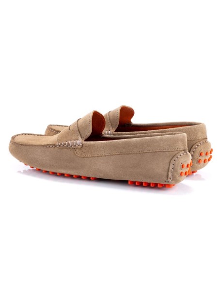 Beige suede moccasin
