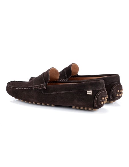 Brown suede moccasin