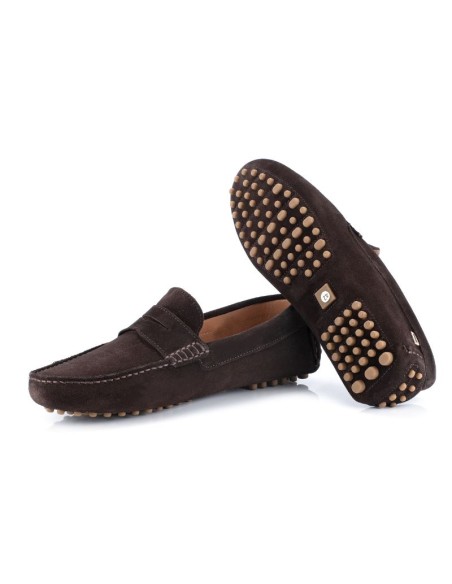 Brown suede moccasin