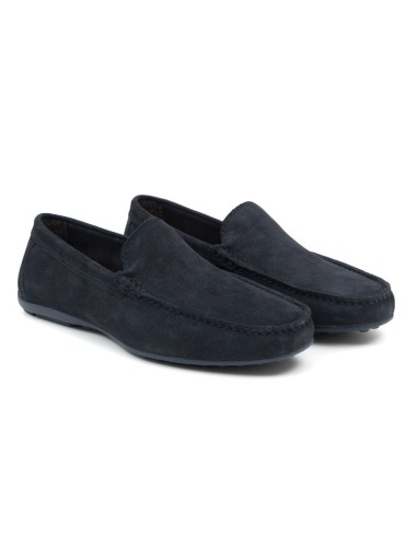 Blue suede moccasin