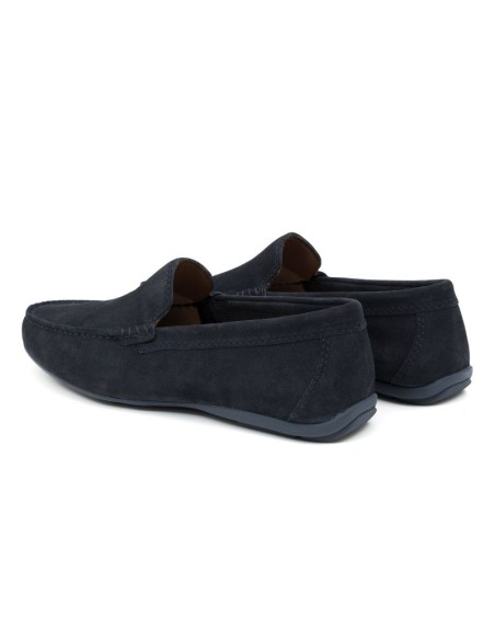 Blue suede moccasin