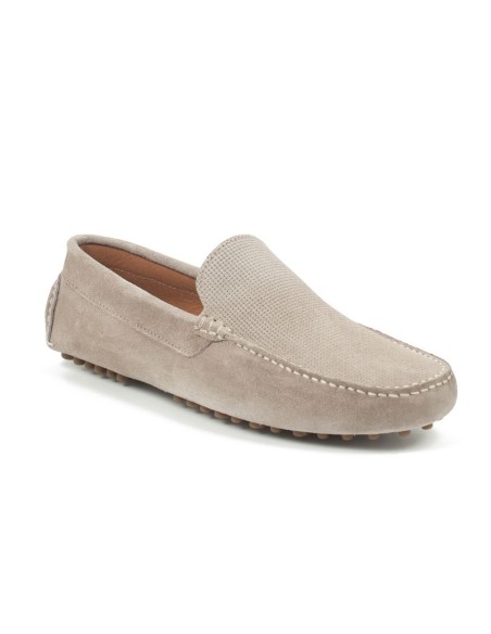 Mocasín de ante afelpado color beige