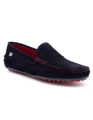 Blue suede moccasin