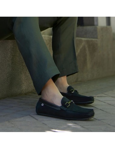 Black suede moccasin