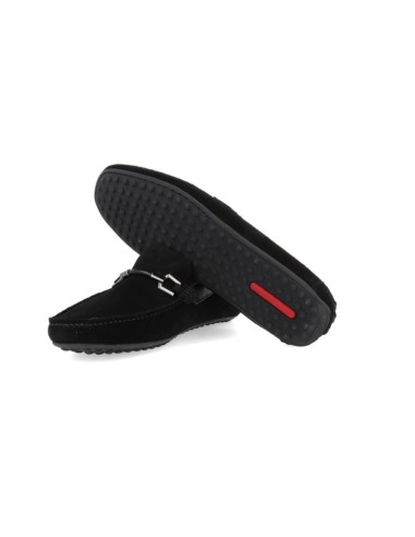 Mocassin suède le noir SOLON-NEGRO