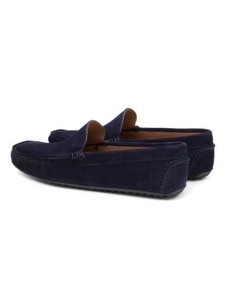 Blue suede moccasin