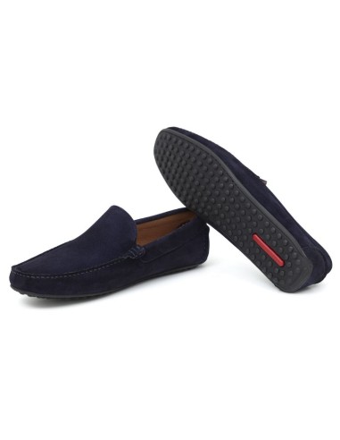 Blue suede moccasin