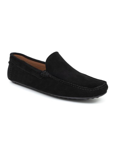 Black suede moccasin
