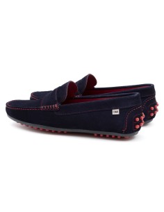 Mocasín de ante con antifaz color azul 2