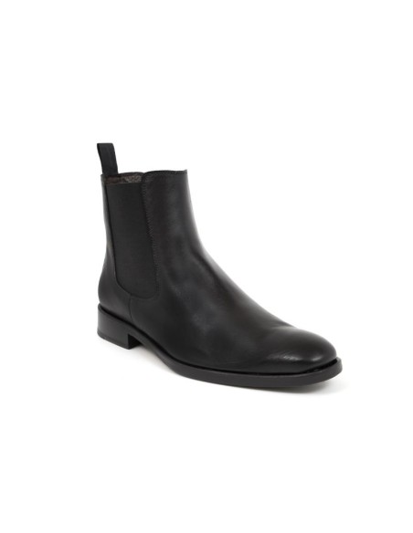 Black leather chelsea boots